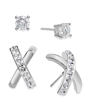 Crystal Duo Stud Earring Set