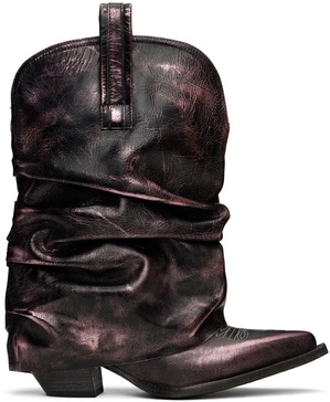 Black & Pink Low Rider Cowboy Boots