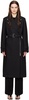 Black Notched Lapel Trench Coat