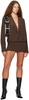 Brown Circle Shirt Minidress