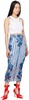 White & Blue Flower Body Morphing Maxi Skirt