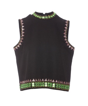 Sleeveless Top With Rhinestones