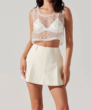 etheos cropped top in white