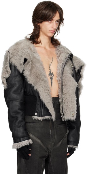 Black Porterville Cropped Alice Shearling Parka