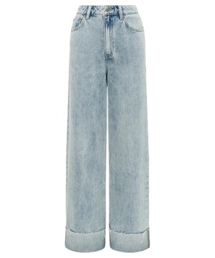 Strider Worn cuffed Wide Leg Jeans