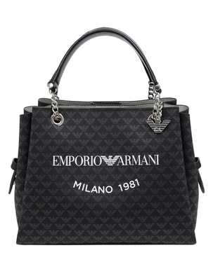 All-over eagle handbag with Milano 1981 logo print