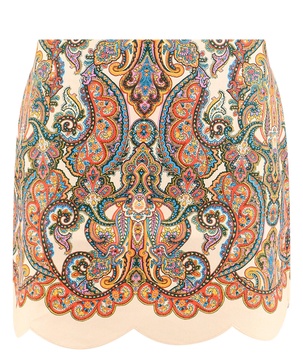 Zimmermann Paisley Print Linen Mini Skirt