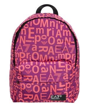 Logo Pattern Multicolour Zip Backpack