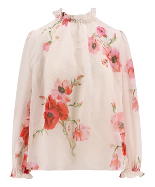 Printed cotton blend Lightburst Billow blouse