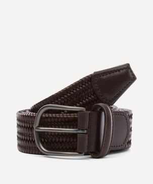 Plain Leather Woven Belt