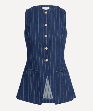 Leo Denim Pinstripe Waistcoat