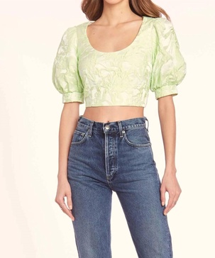 ballad puff sleeve top in cucumber