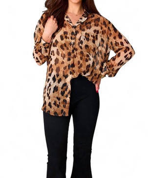 portia loose button up top in prowl