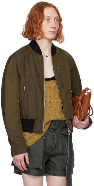 Khaki Padded Bomber Jacket