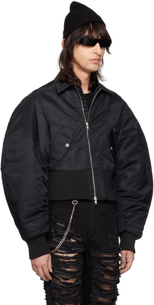 Black Puff Bomber Jacket