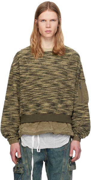 Khaki Layered Fleece Sweatshirt