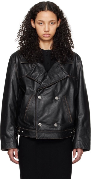 Black Oversized Leather Jacket