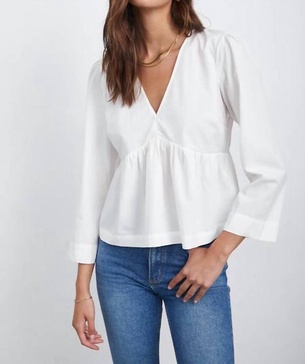 noella blouse in white