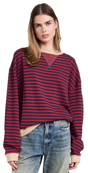 Classic Striped Crew Sweatshirt