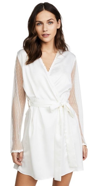 Showstopper Charmeuse Robe With Lace