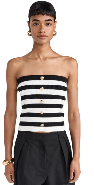 Striped Strapless Top