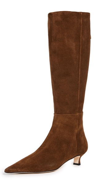 Zazie Cow Suede Leather Brown Boots