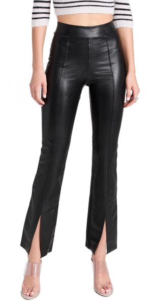 Faux Leather Splitfront Pants