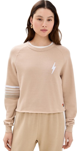 Bolt Rugby Stitch Cropped Crew Sweatshirt