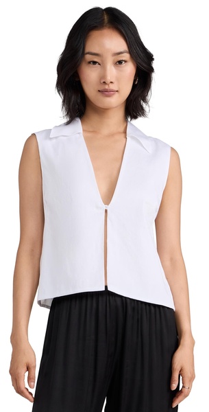 Yoko Collared Button Tank