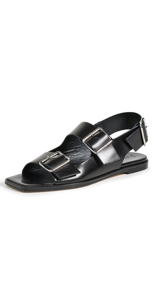 Tekla Calf Leather Black Sandals