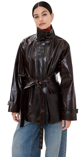 Finch Raincoat In Lacquered Cotton