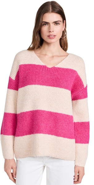 Fuzzy Striped Oversized Sweater