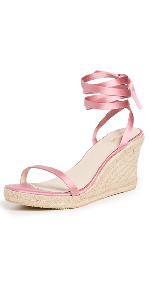 Willa Silky Pink Leather Espadrilles