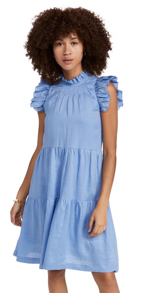 Tier Waverly Flutter Sleeve Dress