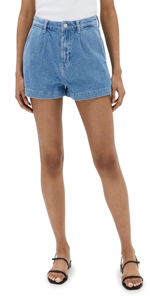 Elana Pleated Denim Shorts