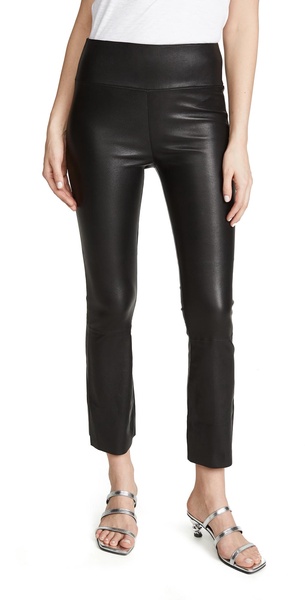 Leather Crop Flare Leggings