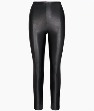 faux leather leggings in black