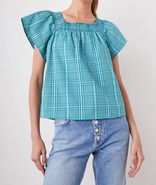 sonora top in augusta mini check