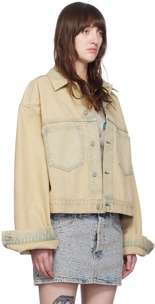 Beige Oversized Denim Jacket