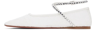 White Ane Lace Ballerina Flats