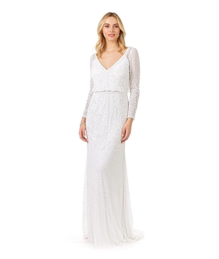 Women's Grant Long Sleeve Beaded Wedding Dress