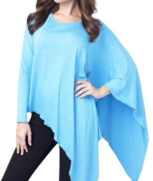 asymmetrical tunic top in turquoise