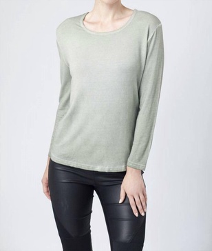 scoop-neck top in olive