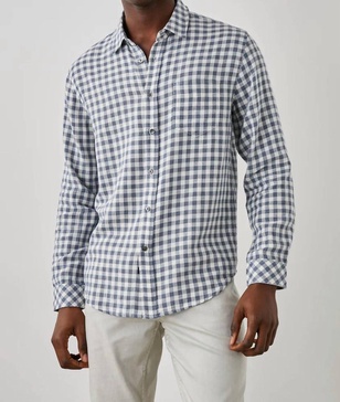 wyatt top in navy gingham