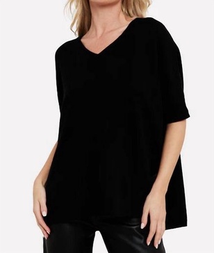 bronte cashmere tee in black