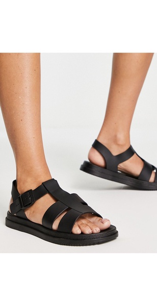 London Rebel chunky jelly sandals in black