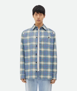 Checked leather shirt