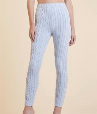 lynsie cashmere knit pant in light blue