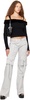 Gray Cinch Strap Cargo Pants