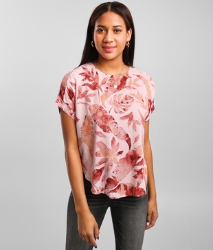 Floral Pointelle Jacquard Blouse